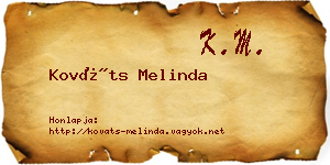 Kováts Melinda névjegykártya
